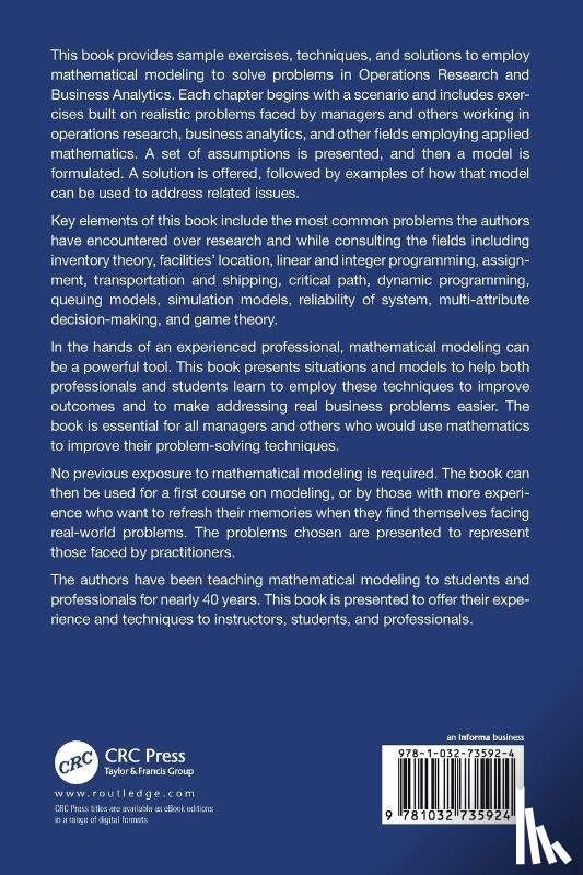 Fox, William P, Burks, Robert E. - Modeling Operations Research and Business Analytics