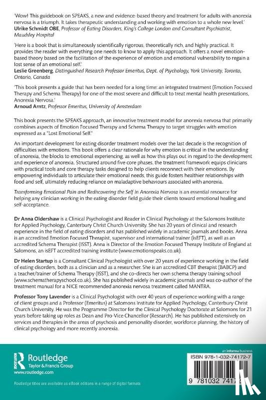 Oldershaw, Anna, Startup, Helen, Lavender, Tony - Transforming Emotional Pain and Rediscovering the Self in Anorexia Nervosa