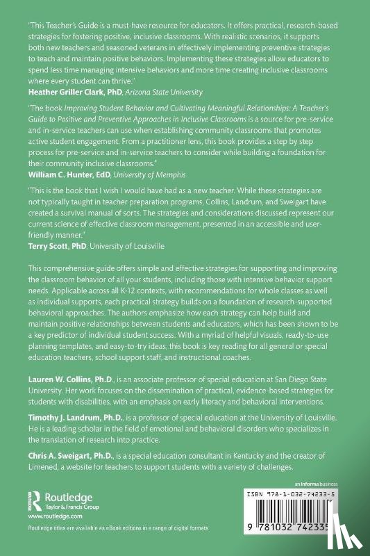 Collins, Lauren W., Landrum, Timothy J., Sweigart, Chris A. - Improving Student Behavior and Cultivating Meaningful Relationships