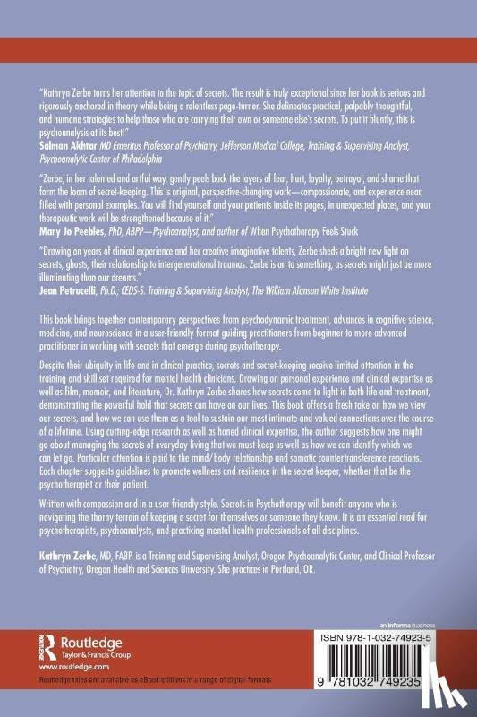 Zerbe, Kathryn - Secrets in Psychotherapy