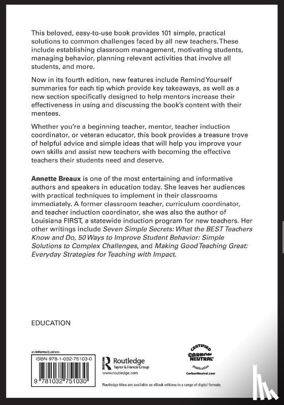 Breaux, Annette (Education Speakers Group; Internationally-Recognized Author - 101 Answers for New Teachers and Their Mentors