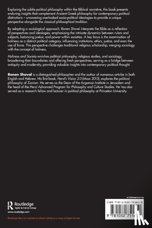 Shoval, Ronen - Holiness and Society