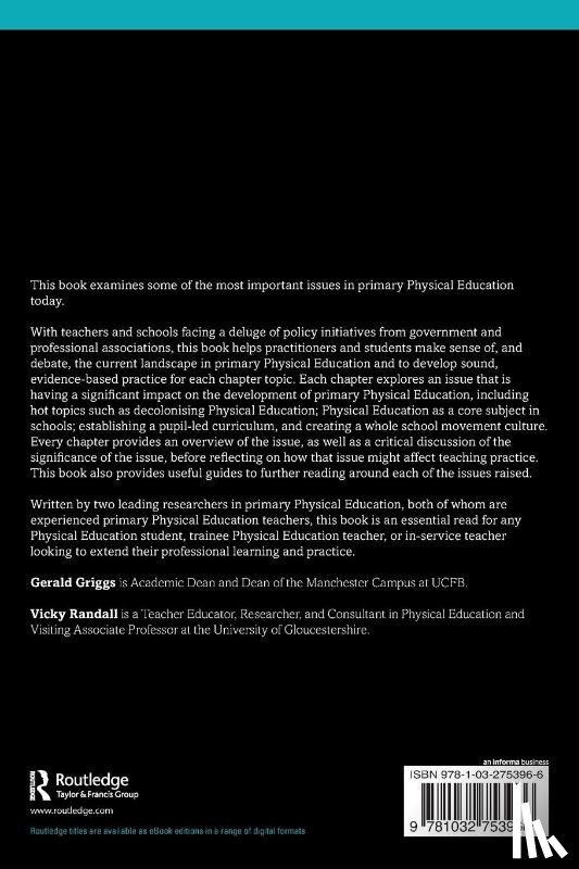 Griggs, Gerald (University Campus of Football Business, Randall, Vicky (University of Winchester - Contemporary Issues in Primary Physical Education