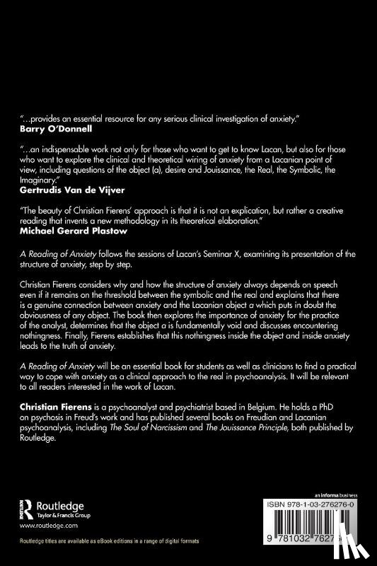 Fierens, Christian - A Reading of Anxiety