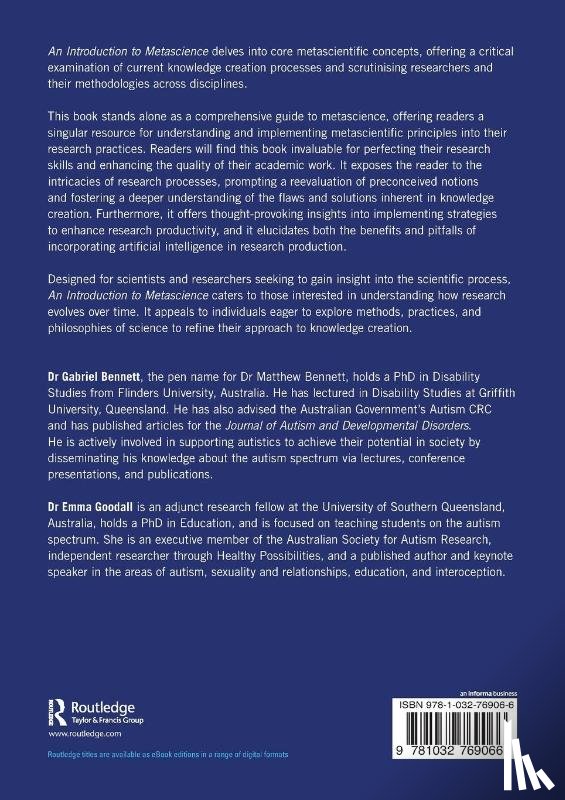 Bennett, Gabriel (Independent Researcher, Goodall, Emma (Independent researcher) - An Introduction to Metascience