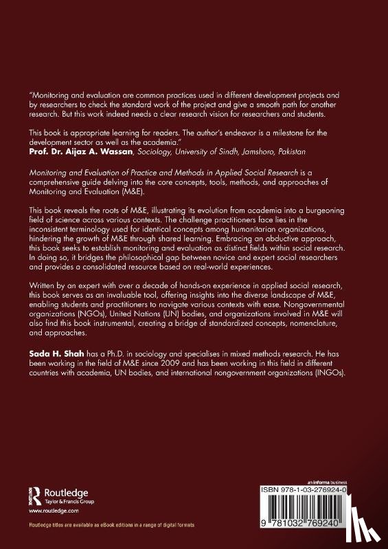 Shah, Sada H. - Monitoring and Evaluation of Practice and Methods in Applied Social Research