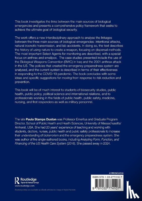 Duston, Paula Stamps (University of Massachusetts - Understanding Biological Emergencies