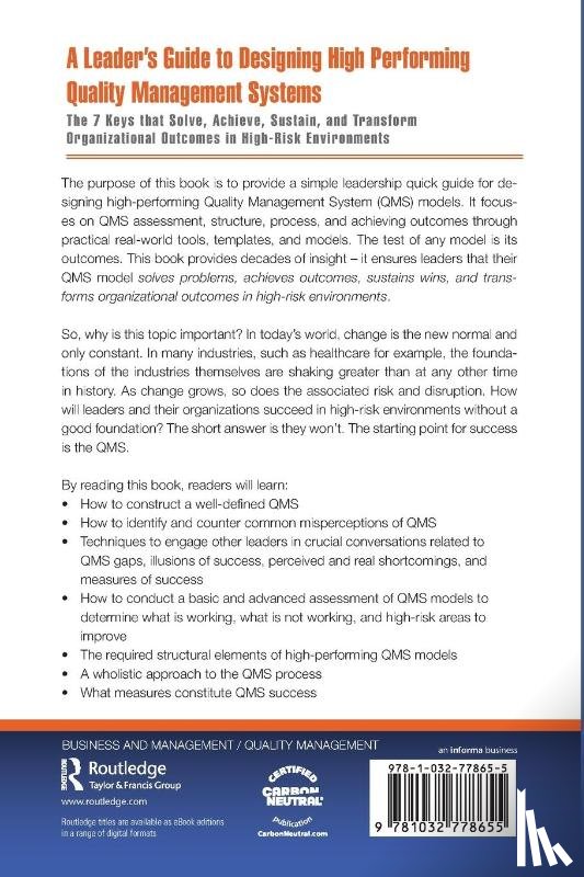 Bedgood, Casey J. - A Leader’s Guide to Designing High Performing Quality Management Systems