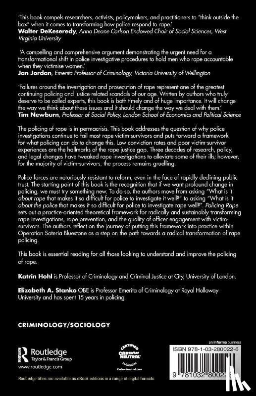 Hohl, Katrin (City University, Stanko, Elizabeth A. - Policing Rape