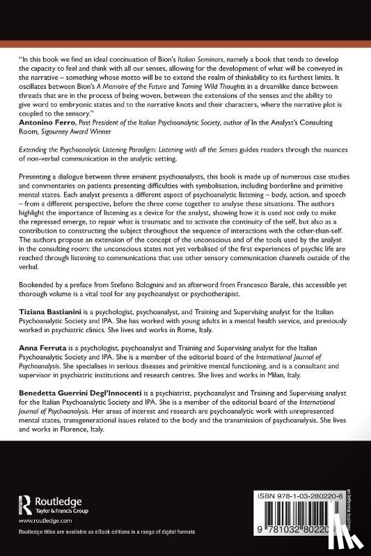 Bastianini, Tiziana, Ferruta, Anna, Guerrini Degl’Innocenti, Benedetta - Extending the Psychoanalytic Listening Paradigm