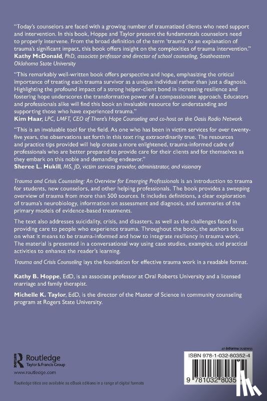 Hoppe, Kathy B. (Rogers State University, Taylor, Michelle K. (Rogers State University - Trauma and Crisis Counseling