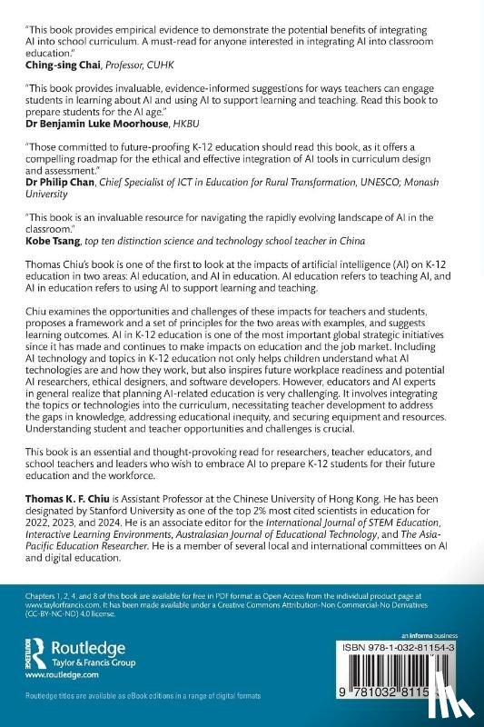 Chiu, Thomas K. F. (The Chinese University of Hong Kong) - Empowering K-12 Education with AI