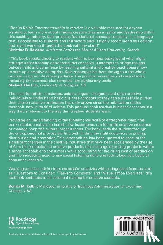 Kolb, Bonita M. (Lycoming College - Entrepreneurship in the Arts