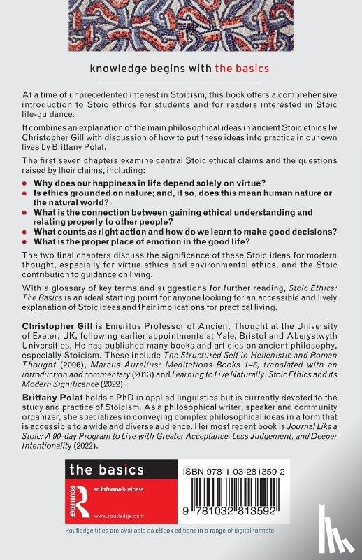 Gill, Christopher (University of Exeter, Polat, Brittany (Independent scholar and writer) - Stoic Ethics: The Basics