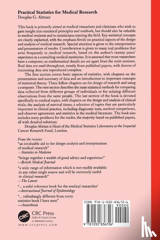 Altman, Douglas G. - Practical Statistics for Medical Research