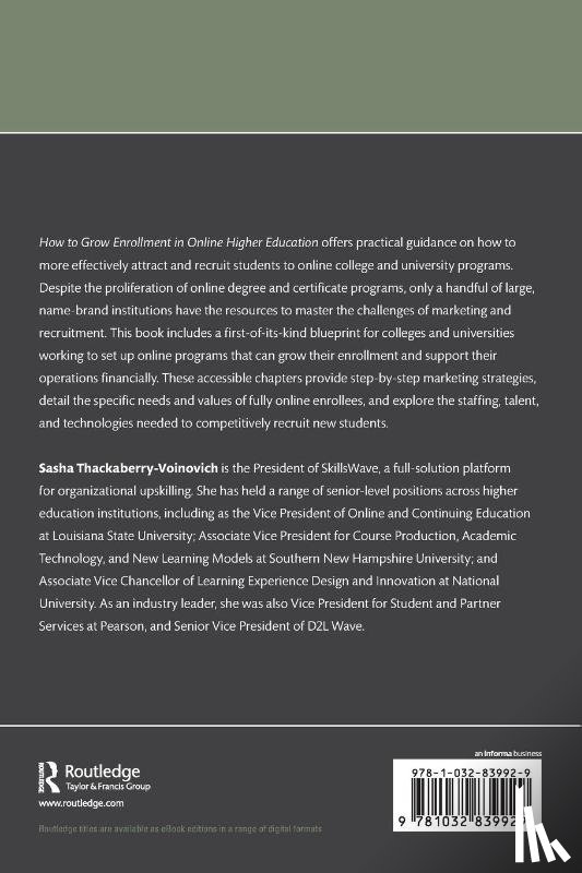 Thackaberry-Voinovich, Sasha - How to Grow Enrollment in Online Higher Education