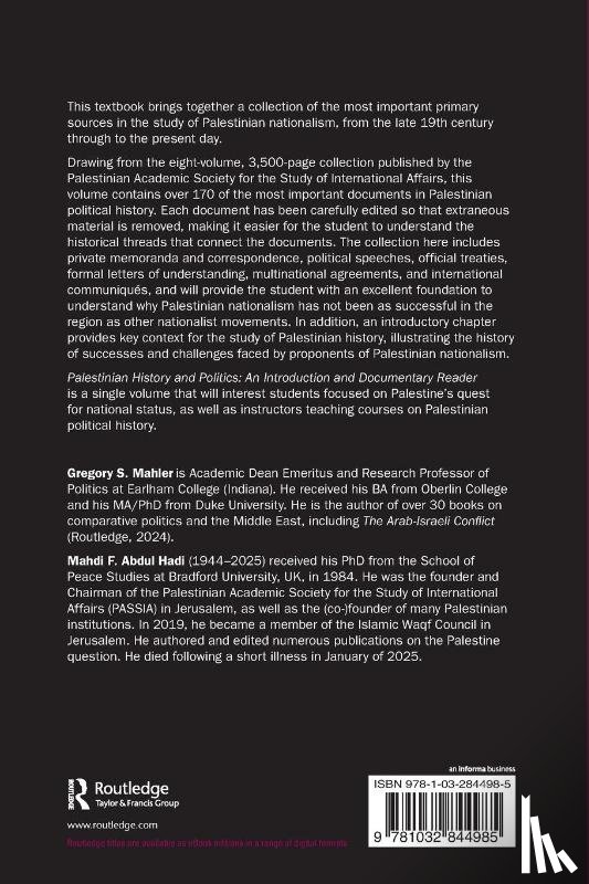  - Palestinian History and Politics