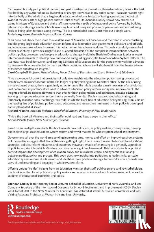 Dudley, Sheridan - Politicians and Education Policy
