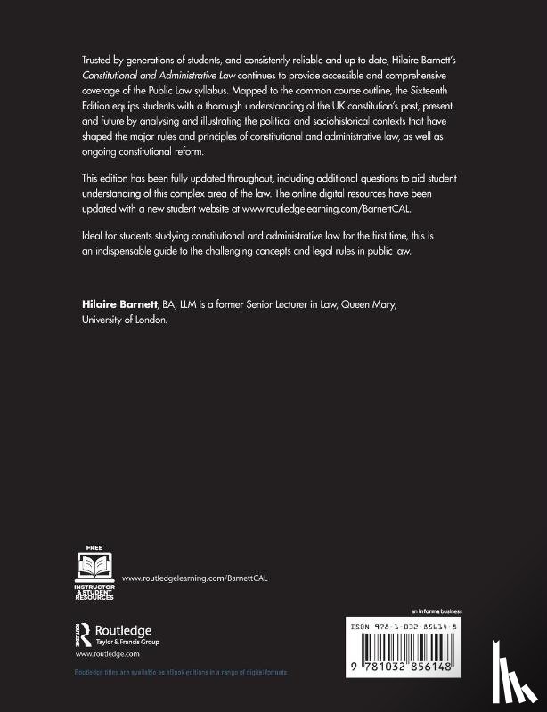 Barnett, Hilaire (Queen Mary - Constitutional and Administrative Law