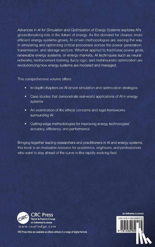  - Advances in AI for Simulation and Optimization of Energy Systems