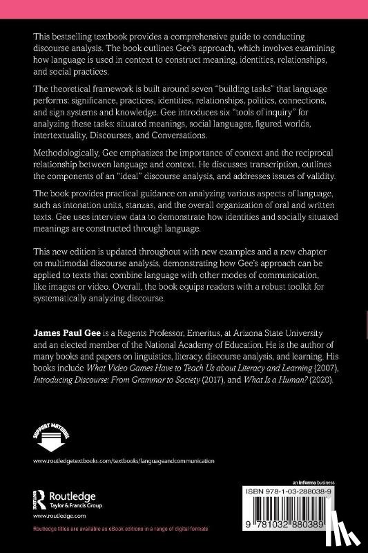 Gee, James Paul (Arizona State University - An Introduction to Discourse Analysis