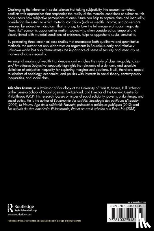 Duvoux, Nicolas (University of Paris 8 - Class and Time-Based Subjective Inequality