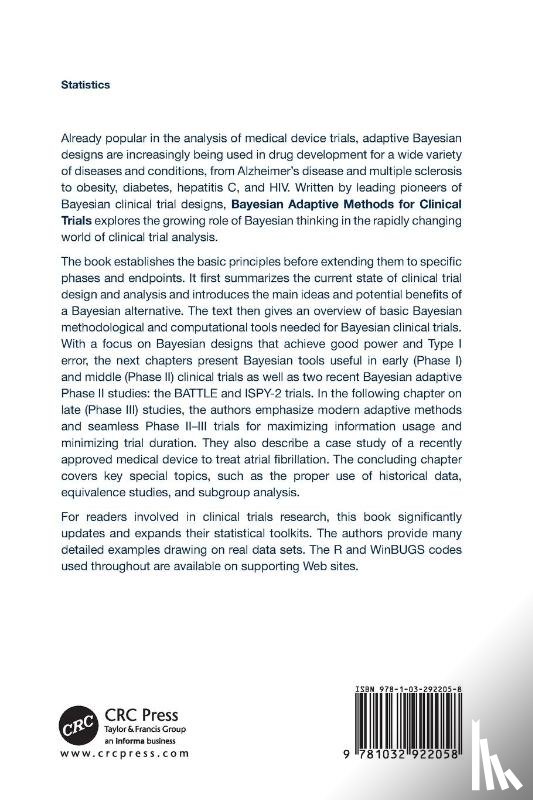 Berry, Scott M., Carlin, Bradley P., Lee, J. Jack, Muller, Peter - Bayesian Adaptive Methods for Clinical Trials