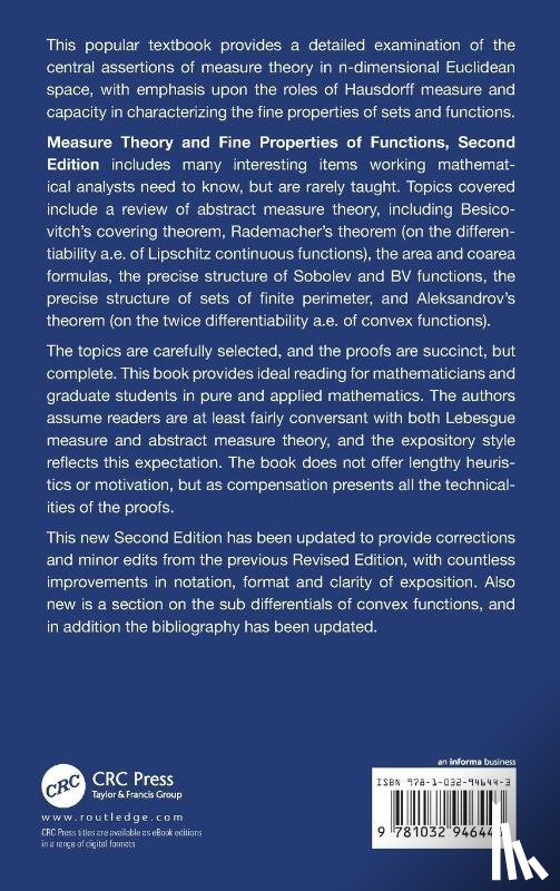 Evans, Lawrence C. (University of California - Measure Theory and Fine Properties of Functions