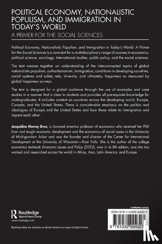 Brux, Jacqueline Murray - Political Economy, Nationalistic Populism, and Immigration in Today's World