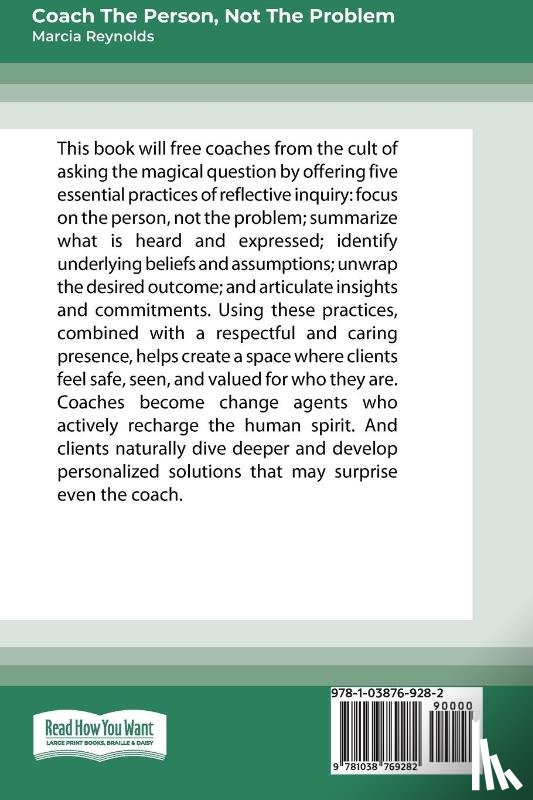 Reynolds, Marcia - Coach the Person, Not the Problem