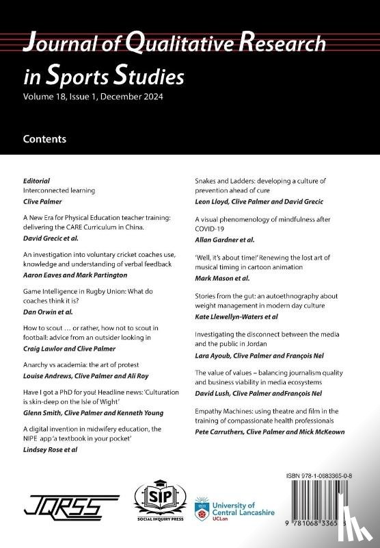  - Journal of Qualitative Research In Sports Studies Vol 18 Issue 1