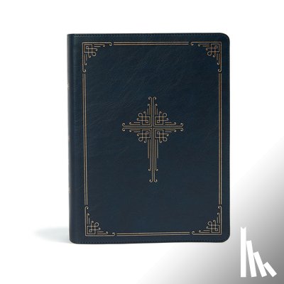 Csb Bibles by Holman - CSB Ancient Faith Study Bible, Navy Leathertouch: Black Letter, Church Fathers, Study Notes and Commentary, Ribbon Marker, Sewn Binding, Easy-To-Read