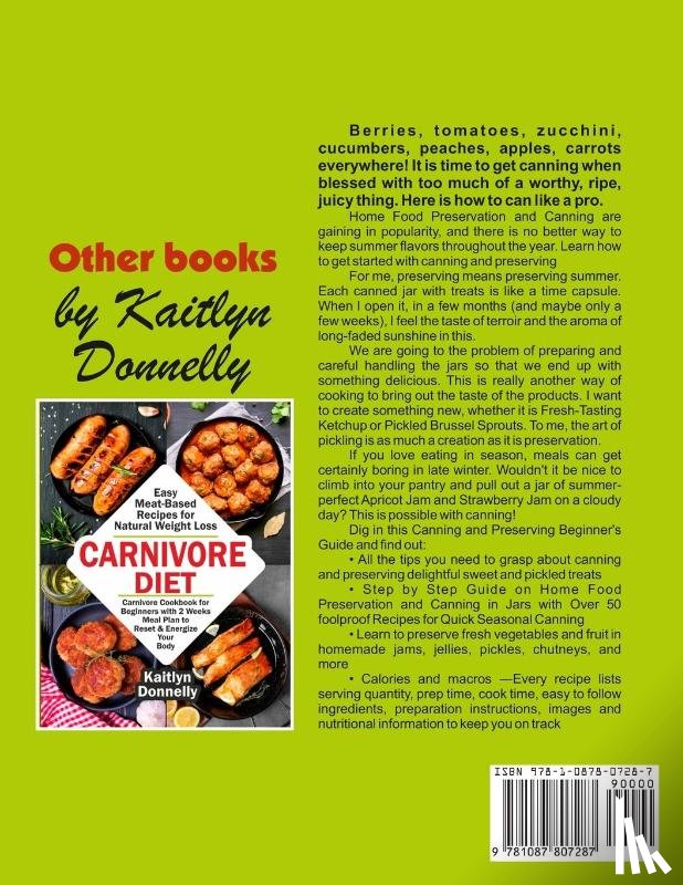 Kaitlyn, Donnelly - Canning and Preserving Food for Beginners