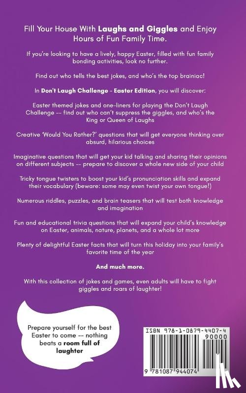 Jester, Witty - Don't Laugh Challenge - Easter Edition The Funniest Laugh Out Loud Jokes, One-Liners, Riddles, Brain Teasers, Knock Knock Jokes, Fun Facts, Would You Rather, Trick Questions, Tongue Twisters and Trivia! The Best Joke Book for Ages 4 and Up, Kids and
