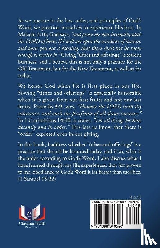 Williams, Jacqui D - The Importance of Tithes and Offerings