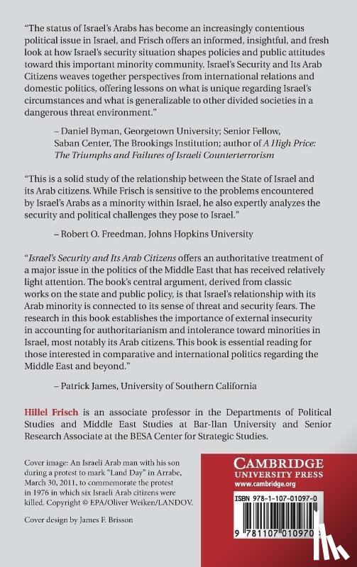 Frisch, Hillel (Bar-Ilan University - Israel's Security and Its Arab Citizens