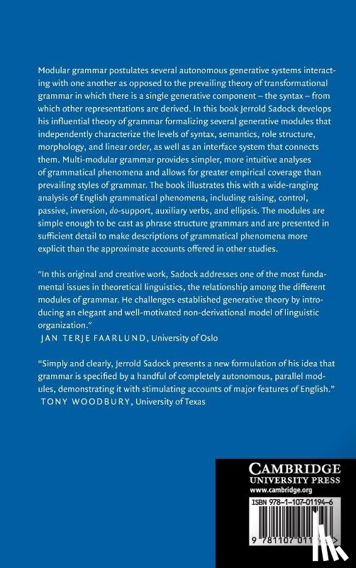 Sadock, Jerrold M. (University of Chicago) - The Modular Architecture of Grammar