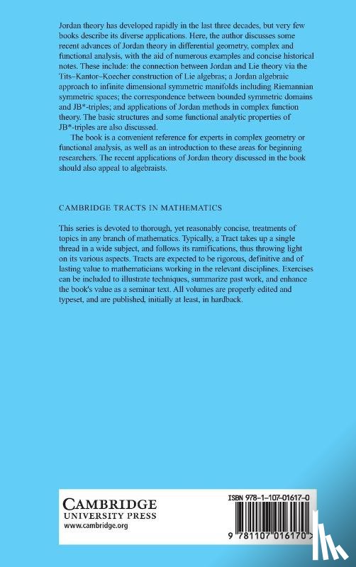 Chu, Cho-Ho (Queen Mary University of London) - Jordan Structures in Geometry and Analysis