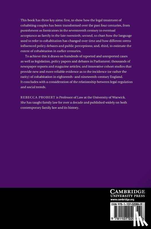 Probert, Rebecca (University of Warwick) - The Changing Legal Regulation of Cohabitation