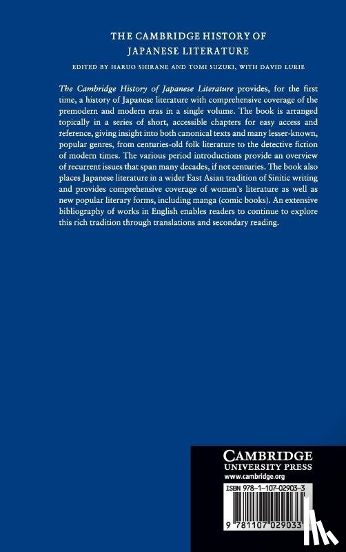  - The Cambridge History of Japanese Literature