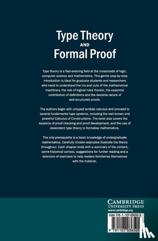 Nederpelt, Rob (Technische Universiteit Eindhoven, Geuvers, Herman (Radboud Universiteit Nijmegen) - Type Theory and Formal Proof