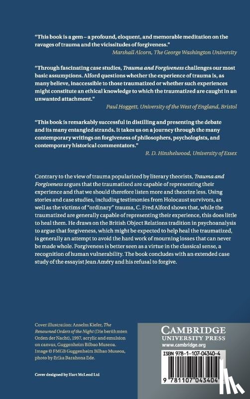 Alford, C. Fred (University of Maryland - Trauma and Forgiveness