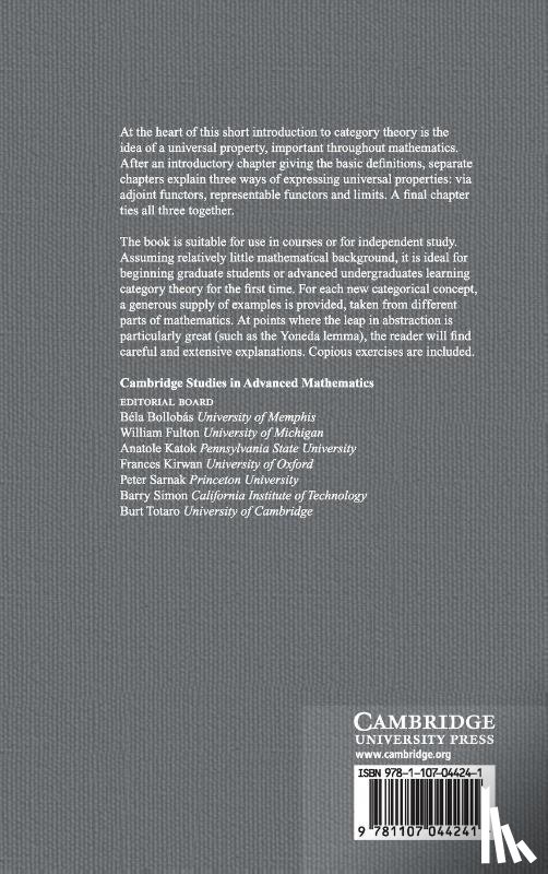 Leinster, Tom (University of Edinburgh) - Basic Category Theory