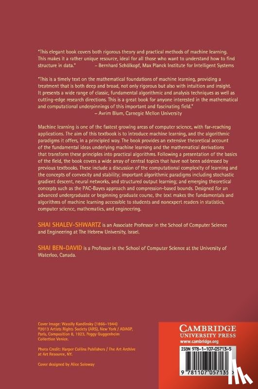 Shalev-Shwartz, Shai (Hebrew University of Jerusalem), Ben-David, Shai (University of Waterloo - Understanding Machine Learning