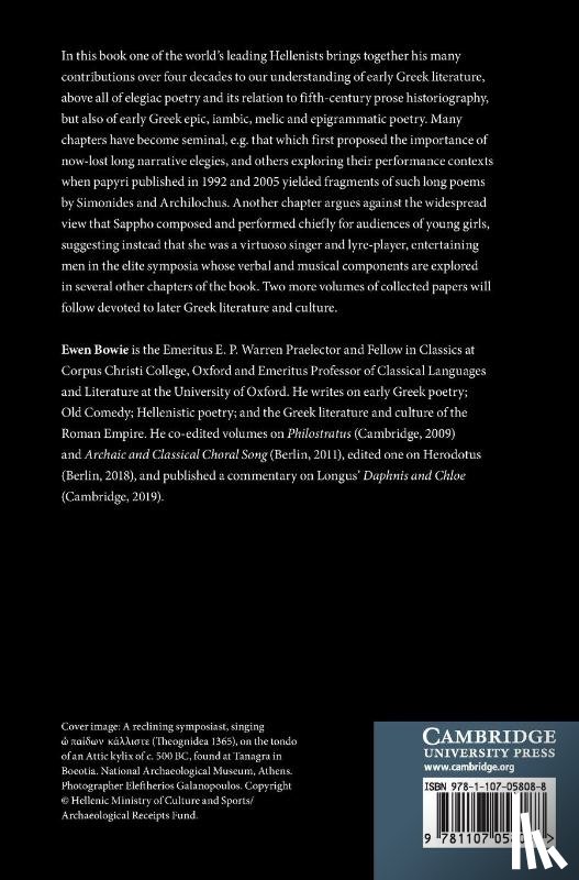 Bowie, Ewen (University of Oxford) - Essays on Ancient Greek Literature and Culture