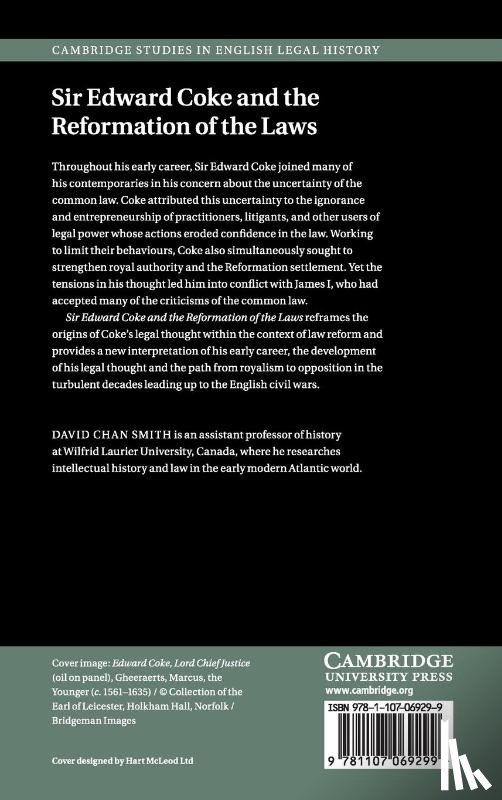 Smith, David Chan (Wilfrid Laurier University - Sir Edward Coke and the Reformation of the Laws