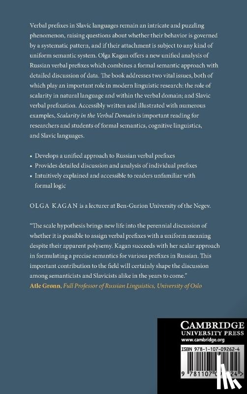 Kagan, Olga (Vrije Universiteit - Scalarity in the Verbal Domain