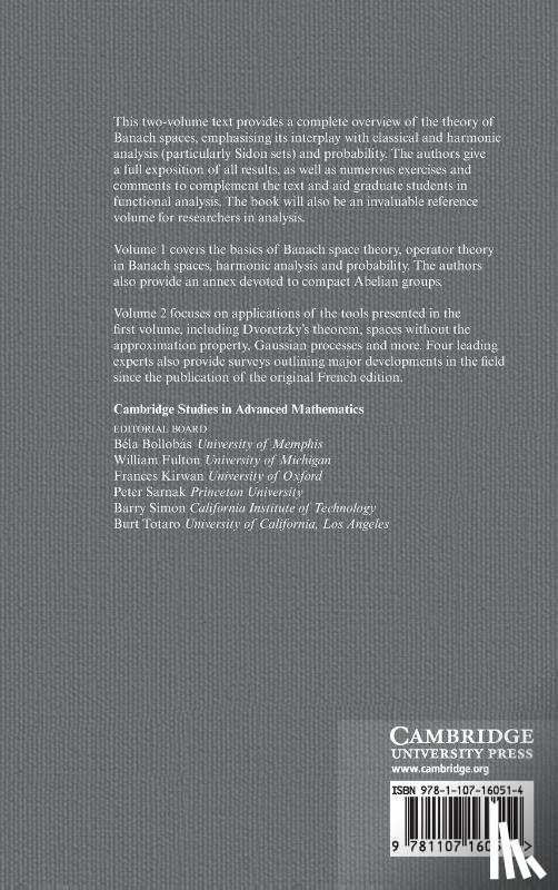 Li, Daniel, Queffelec, Herve (Universite de Lille I) - Introduction to Banach Spaces: Analysis and Probability: Volume 1