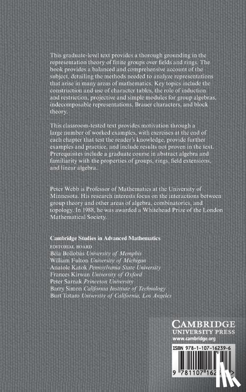 Webb, Peter (University of Minnesota) - A Course in Finite Group Representation Theory