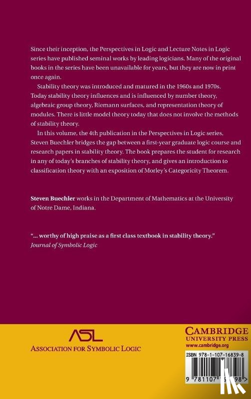 Buechler, Steven (University of Notre Dame - Essential Stability Theory